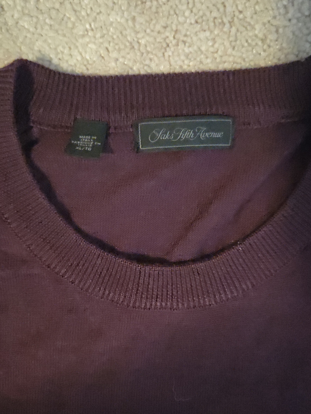 Saks Fifth Avenue Men’s Crewneck Sweater Wool And Silk XL